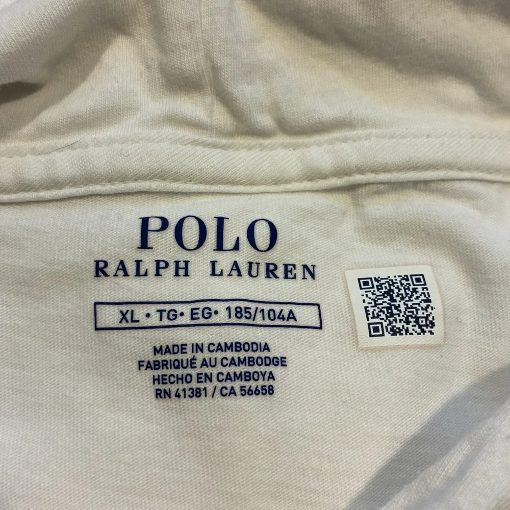 Polo Ralph Lauren Men's Multi Logo Graphic Jersey Hooded T-Shirt White XL‎